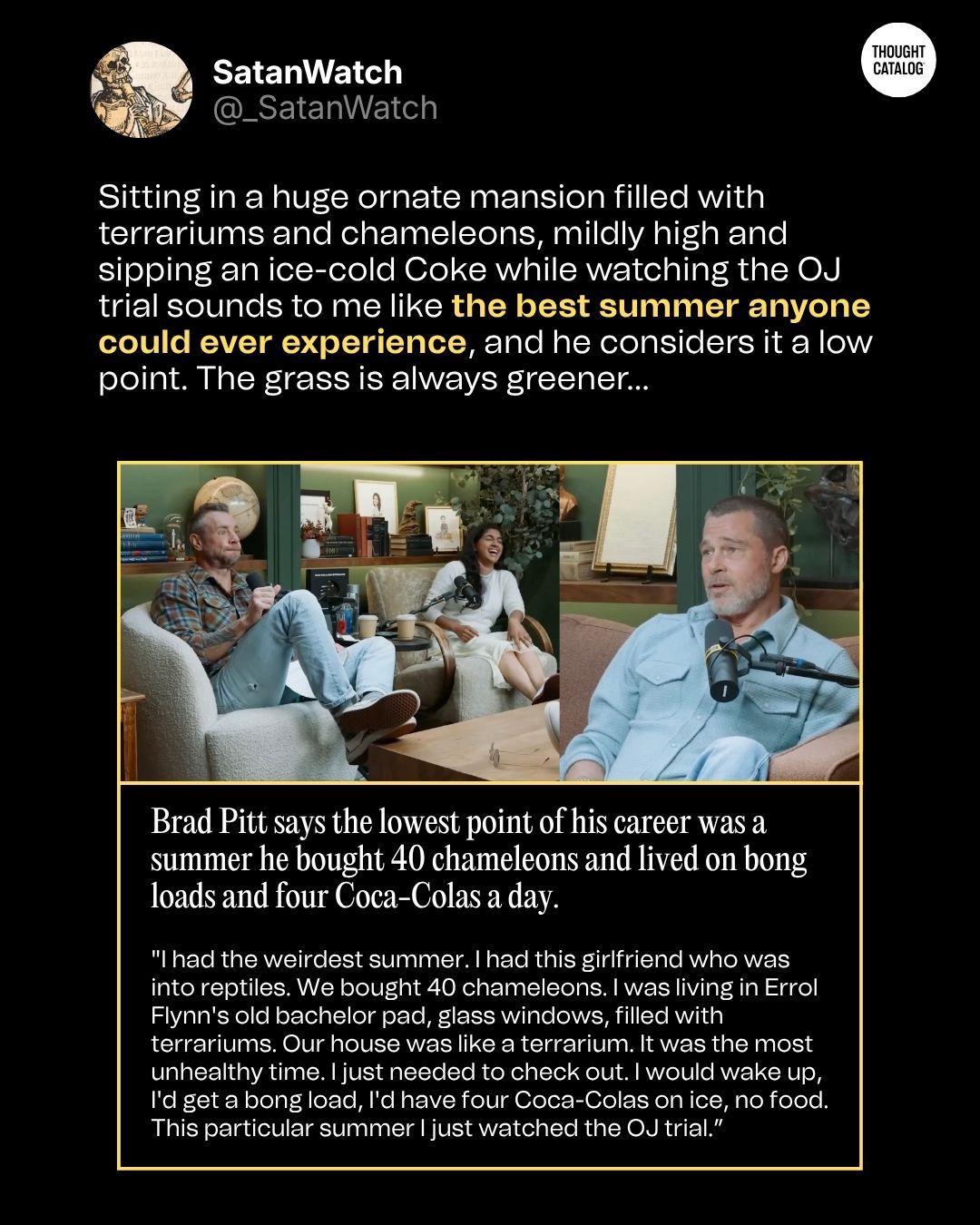 Brad Pitt’s Worst Summer Ever Sounds Like It Would Have Been The Best Summer Of My Life