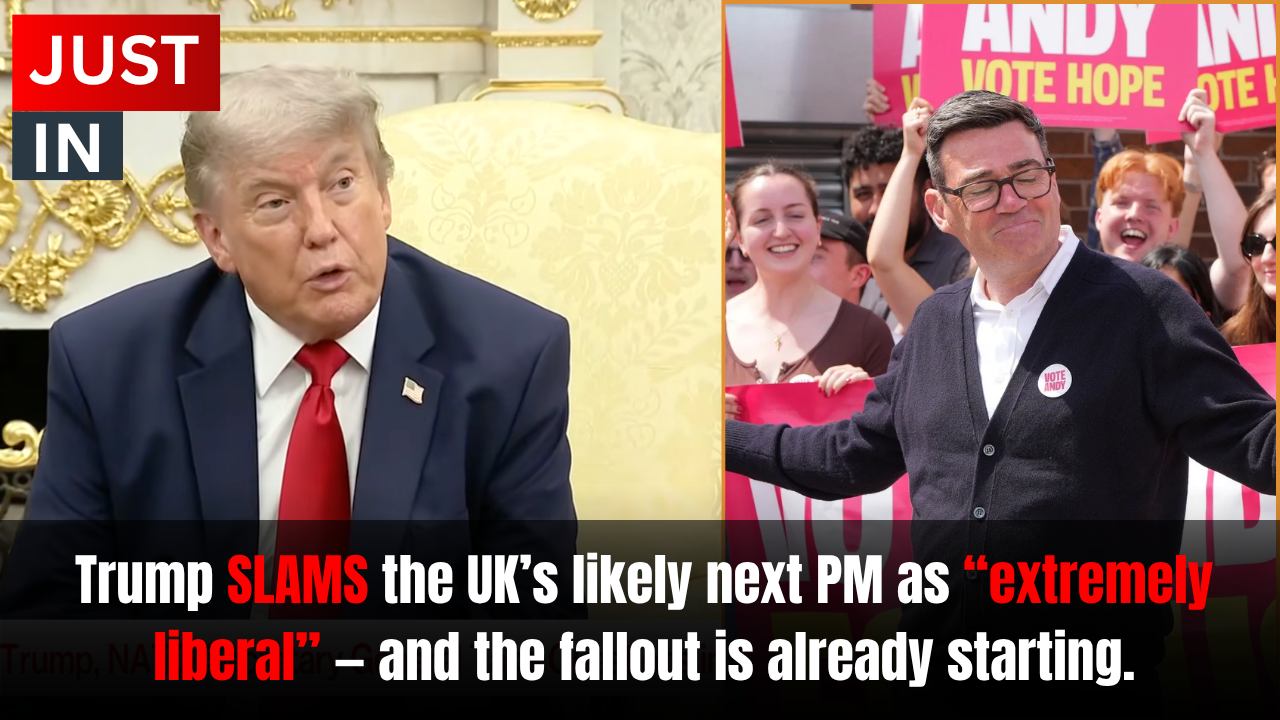 Donald Trump criticizes the UK's potential next Prime Minister as "extremely liberal," sparking immediate political reactions and public protests.