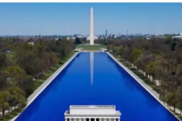 (VIDEO) Leftists Vandalize Trump’s Newly Renovated Reflecting Pool by Cutting Blue Sealant Out and Writing “86 47” Message – Man Arrested