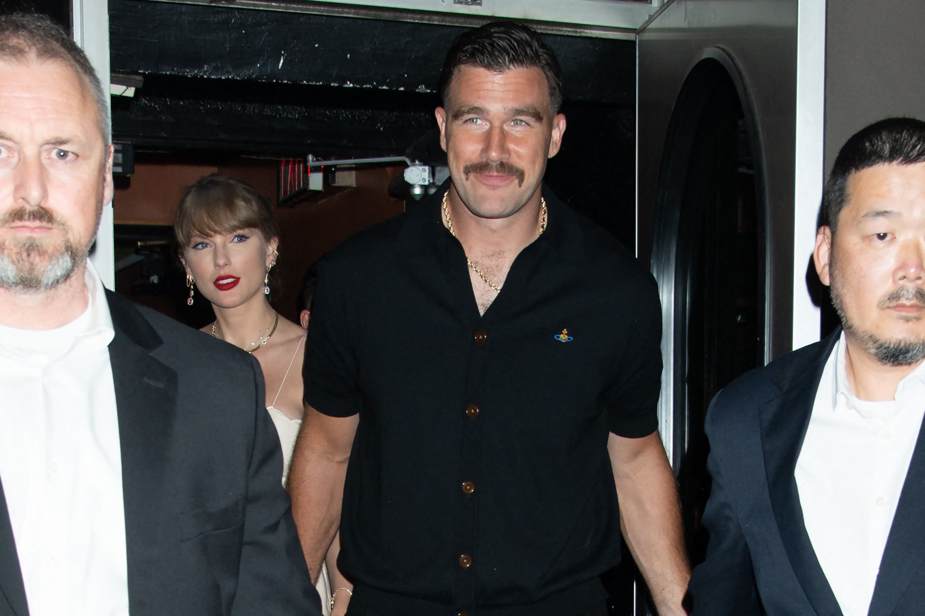 Taylor Swift and Travis Kelce at Karen Elson's wedding at Electric Lady Studio in New York City