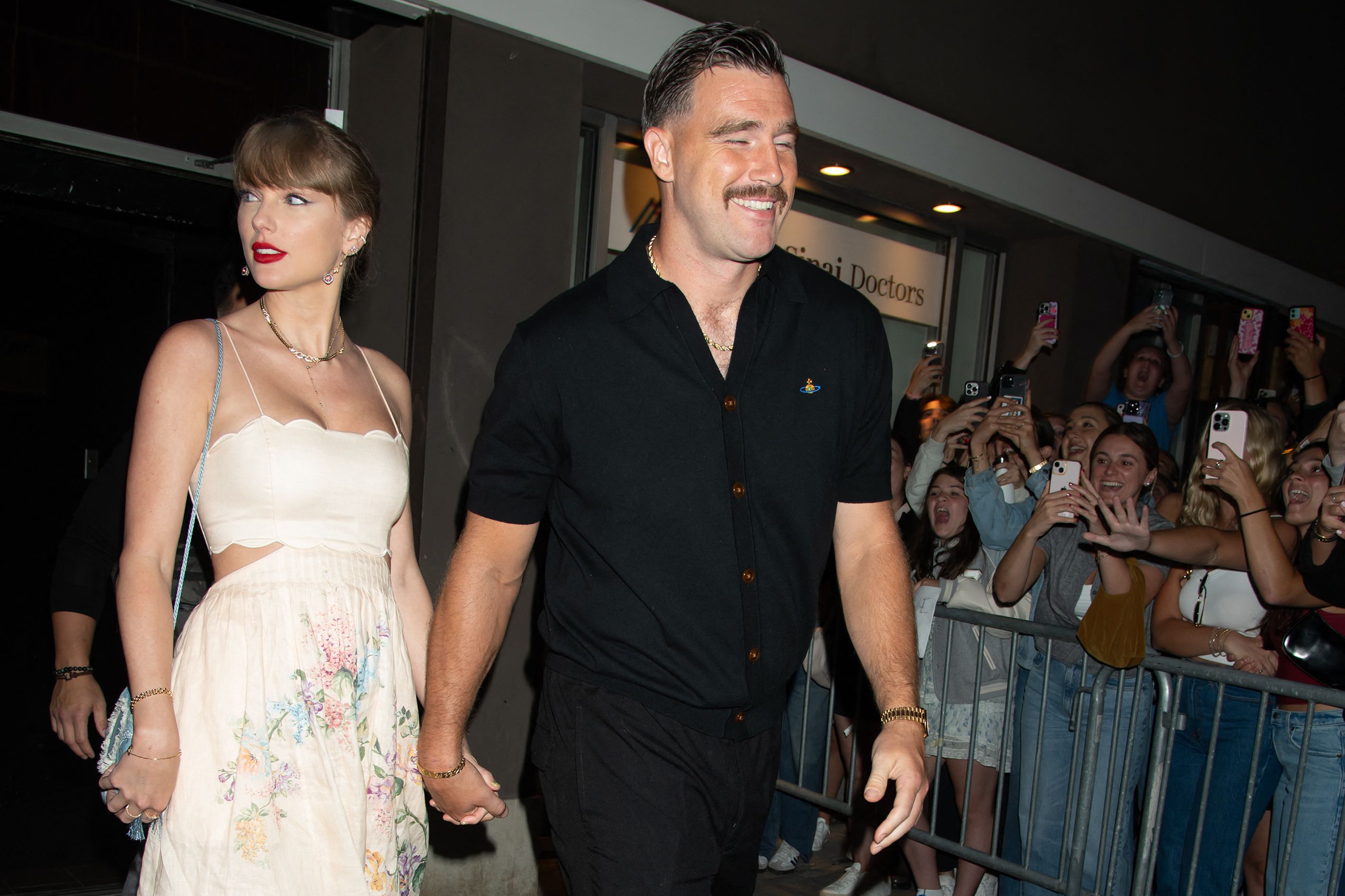 Taylor Swift and Travis Kelce at Karen Elson's wedding at Electric Lady Studio in New York City