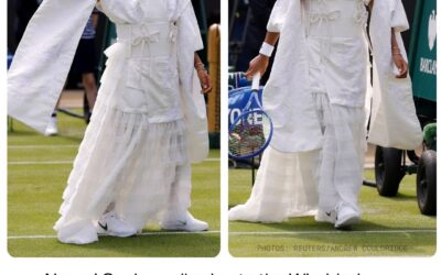Naomi Osaka Walked onto the Wimbledon Grass in a Kimono-Inspired Bridal Gown,  Built from Vintage Kimonos and Deconstructed Wedding Dresses