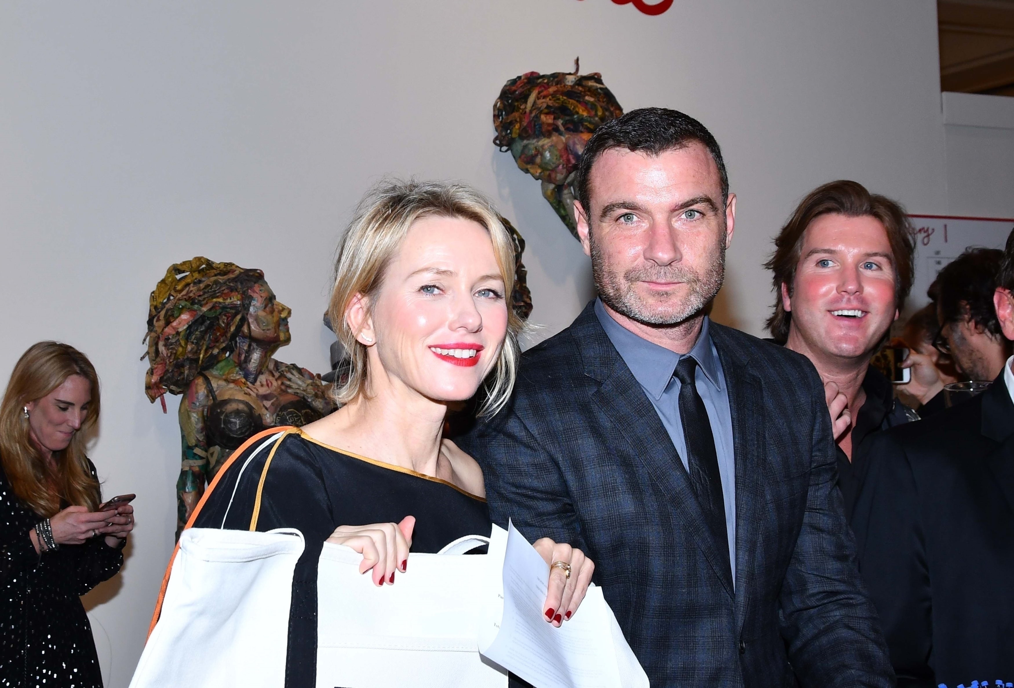 Naomi Watts and Liev Schreiber together at the Take Home a Nude Art Party and Auction