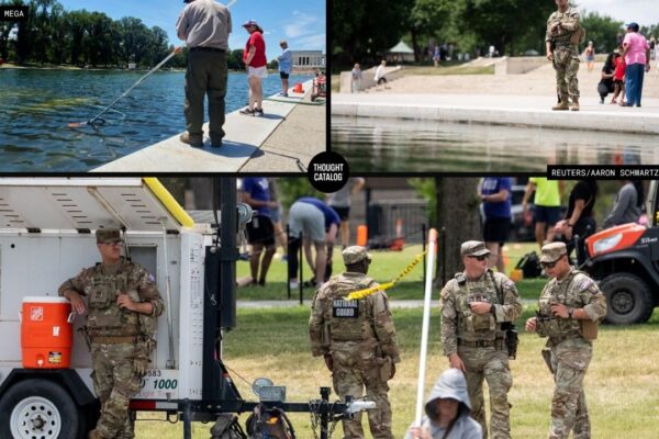 The National Guard Is Now Patrolling the Lincoln Memorial Reflecting Pool After Trump’s .7 Million Paint Job Started Peeling Off
