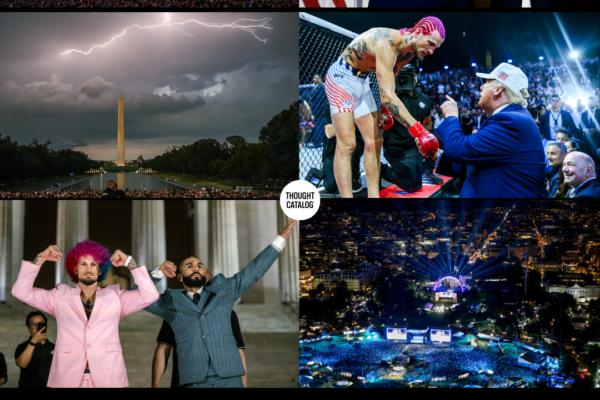 The Sky Marked Trump’s 80th Birthday with a Once-In-80-Years Omen: Lightning Over the Monument, a Rainbow at Sunset, and a UFC Cage on the White House Lawn