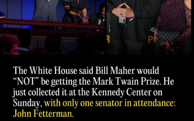 The White House Said Bill Maher Would “NOT” Get the Mark Twain Prize. He Got It Last Night Anyway, with John Fetterman as the Only Senator in Attendance