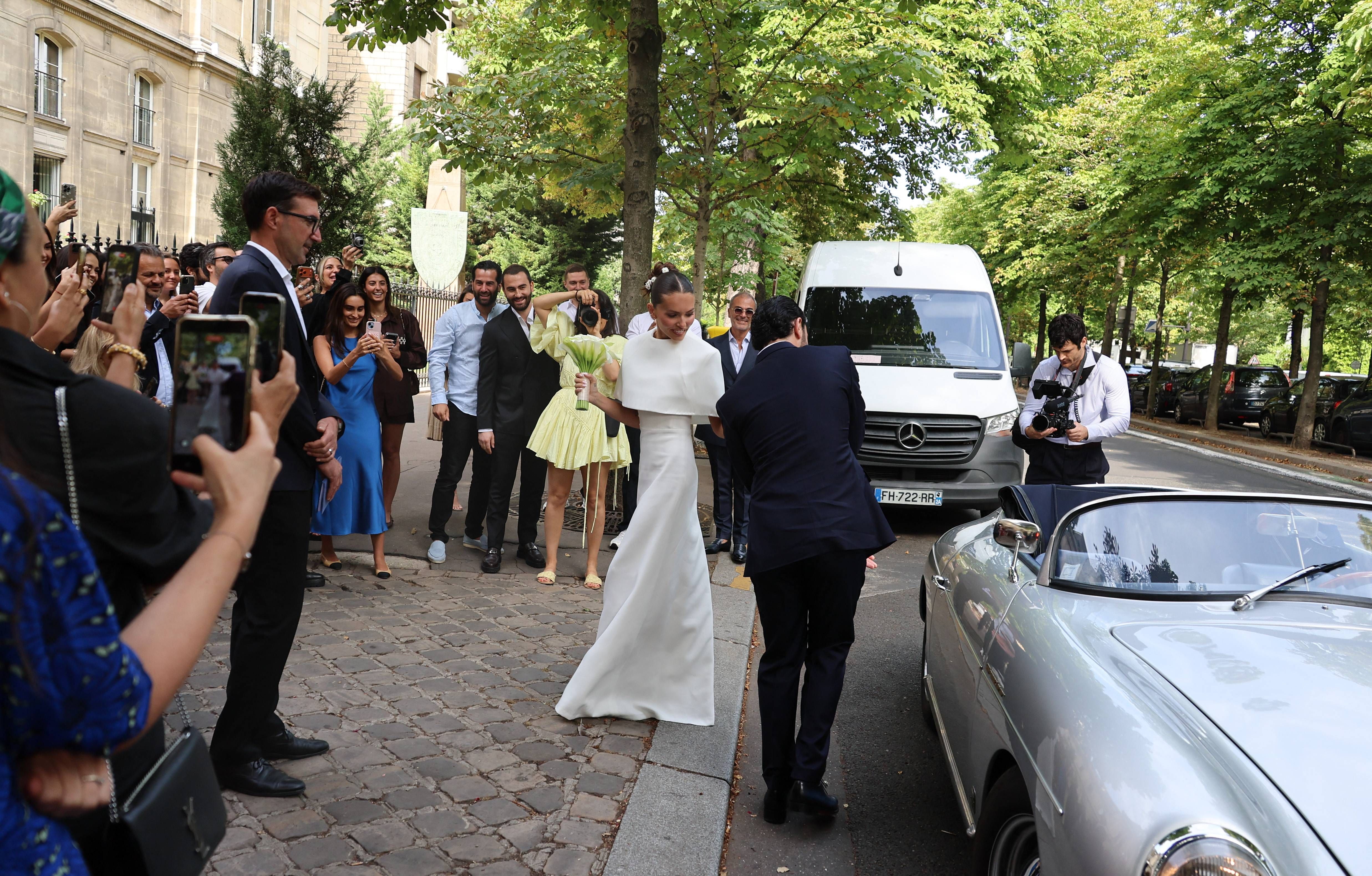 Thylane Blondeau and Benjamin Attal on their wedding day in Paris