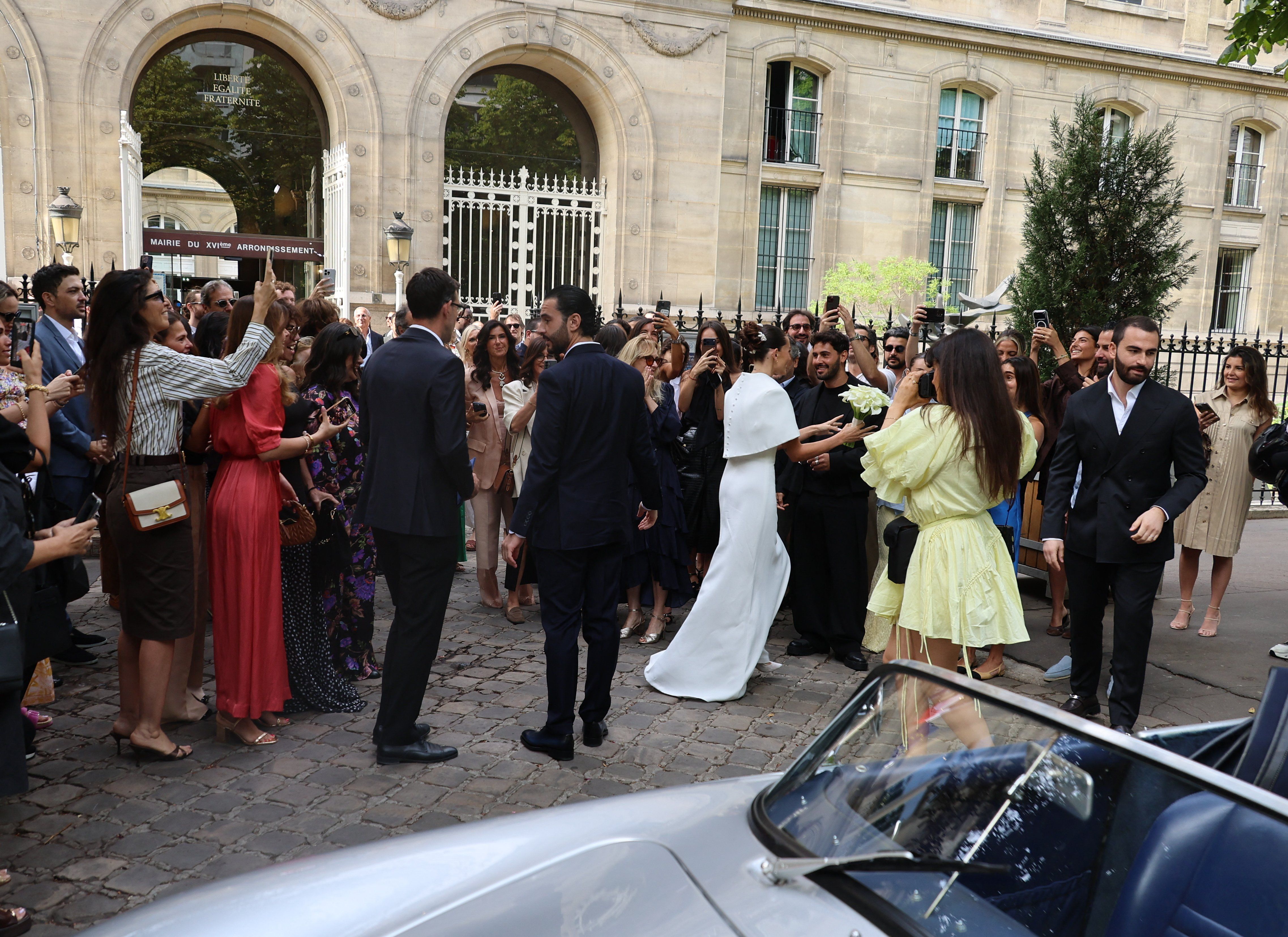 Thylane Blondeau and Benjamin Attal on their wedding day in Paris