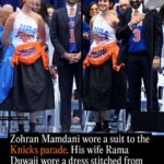Zohran Mamdani Wore a Suit to the Knicks Parade. His Wife Rama Duwaji Wore a Dress Stitched from Three Bootleg Knicks Tees zohran-mamdani-wore-a-suit-to-the-knicks-parade-his-wife-rama-duwaji-wore-a-dres-2