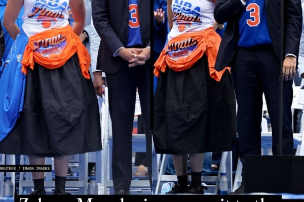 Zohran Mamdani Wore a Suit to the Knicks Parade. His Wife Rama Duwaji Wore a Dress Stitched from Three Bootleg Knicks Tees