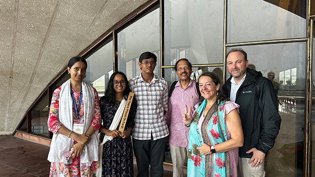 Peace Lives Here: A Peace Pole Gift at the Bahá’í Lotus Temple in Delhi, India.