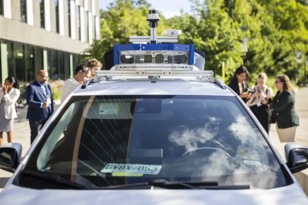 A self-driving car.
