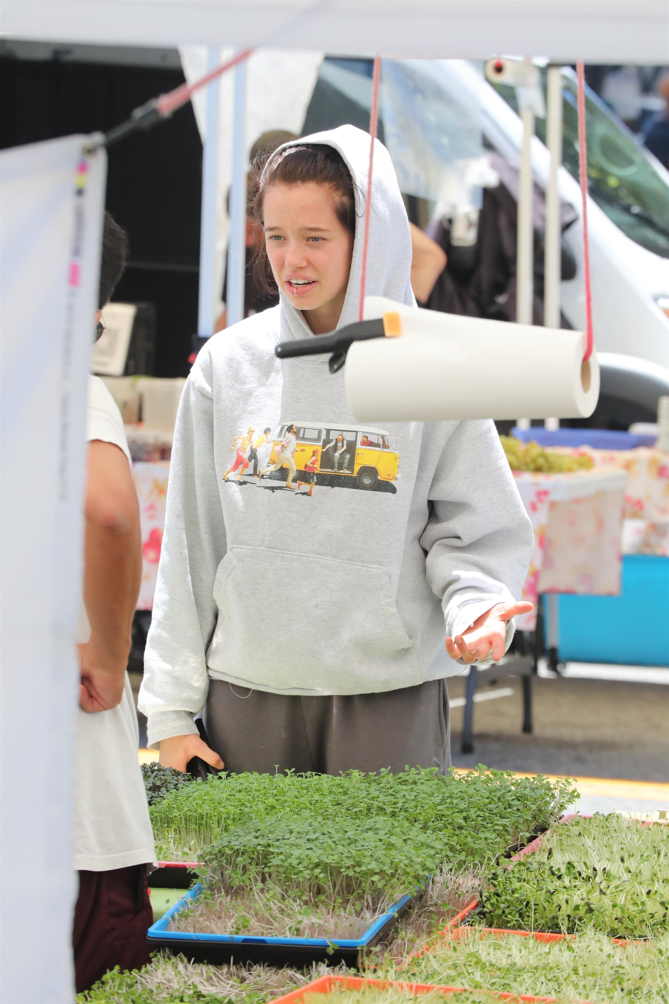Shiloh Jolie-Pitt shopping at the Studio City Farmers Market