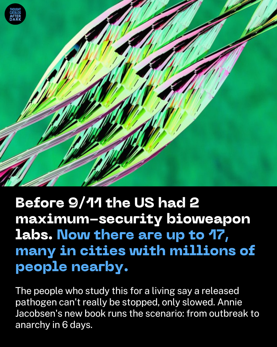 Before 9/11 the US Had 2 Maximum-Security Bioweapon Labs. Now There Are Up to 17, Many in Cities With Millions of People Nearby