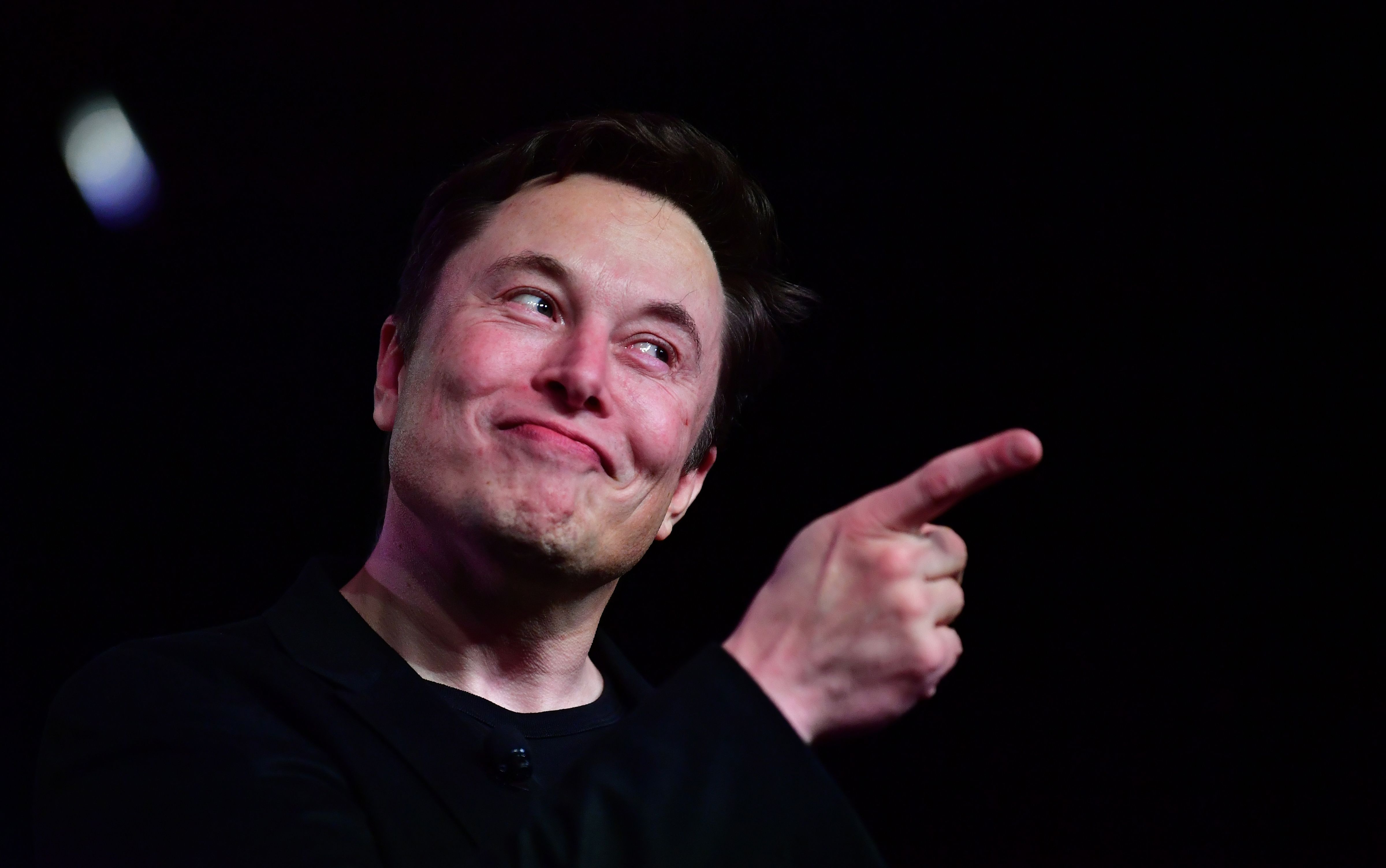 Elon Musk speaking at the Tesla Model Y unveiling event in Hawthorne, California