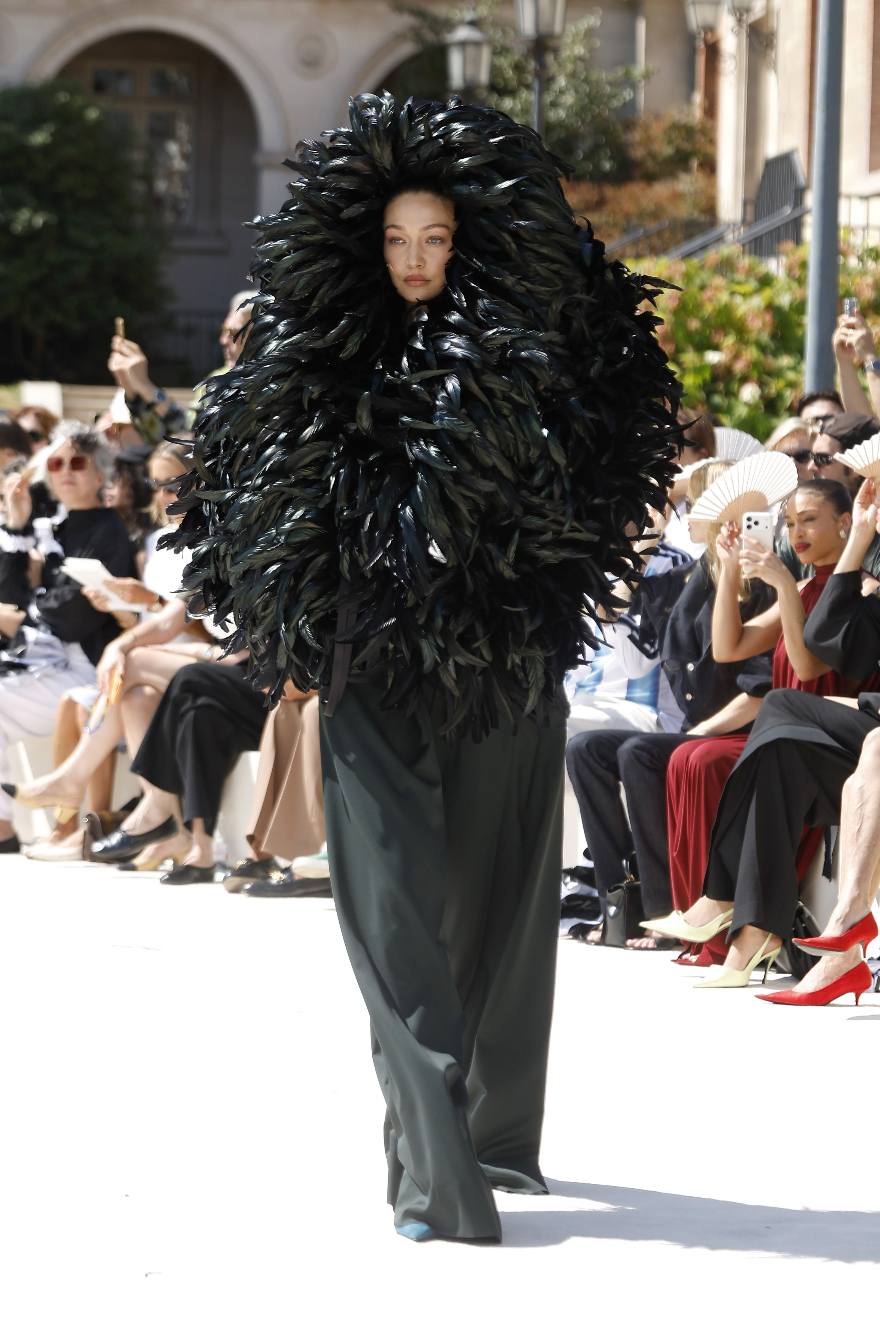 Gigi Hadid walking the runway at the Balenciaga Haute Couture Fall/Winter 2026/2027 show during Paris Fashion Week