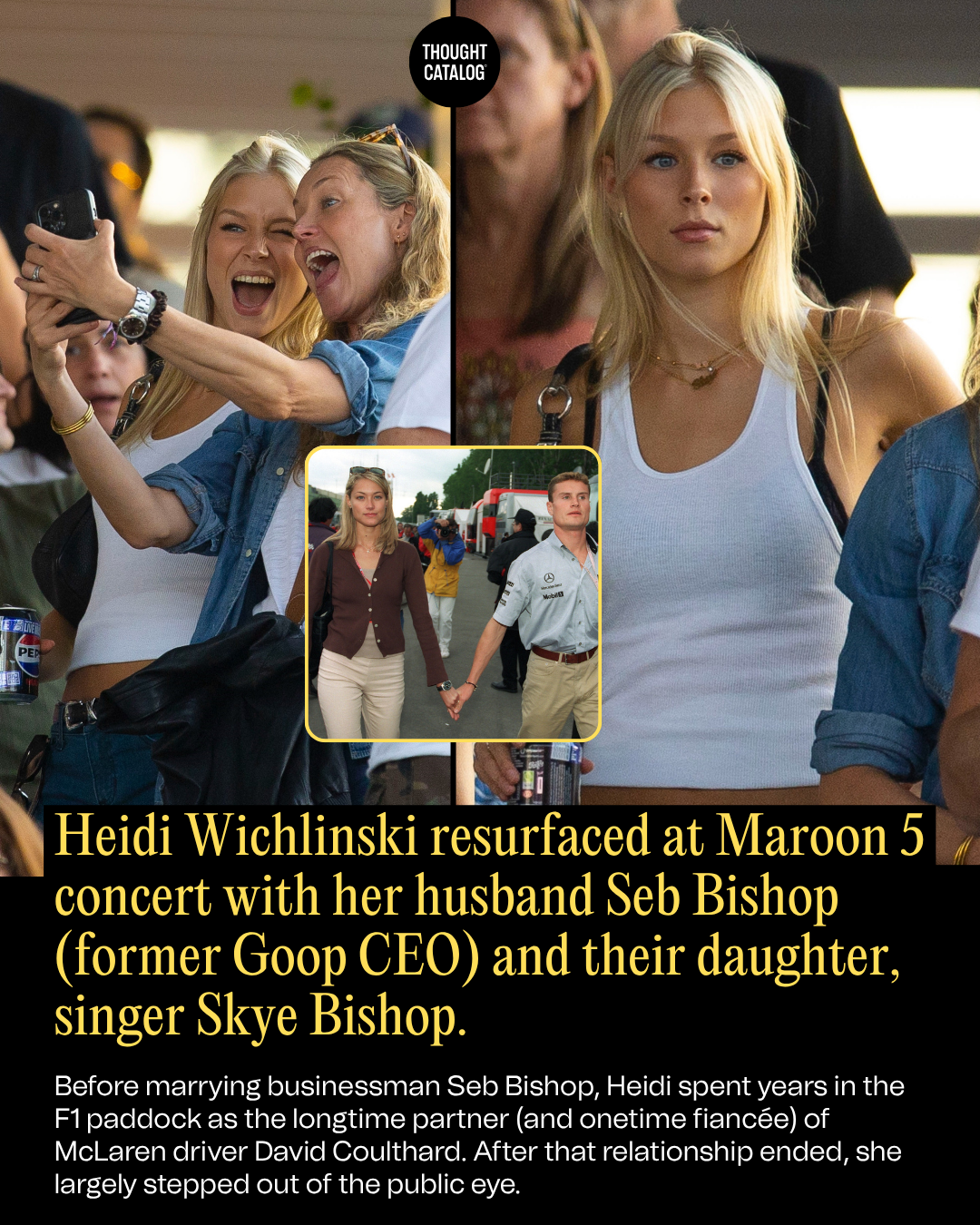 Heidi Wichlinski Resurfaced at Maroon 5 Concert with Her Husband Seb Bishop (Former Goop CEO) and Their Daughter, Singer Skye Bishop