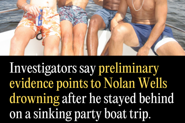 Investigators Say Preliminary Evidence Points to Nolan Wells Drowning After He Stayed Behind on a Sinking Party Boat Trip