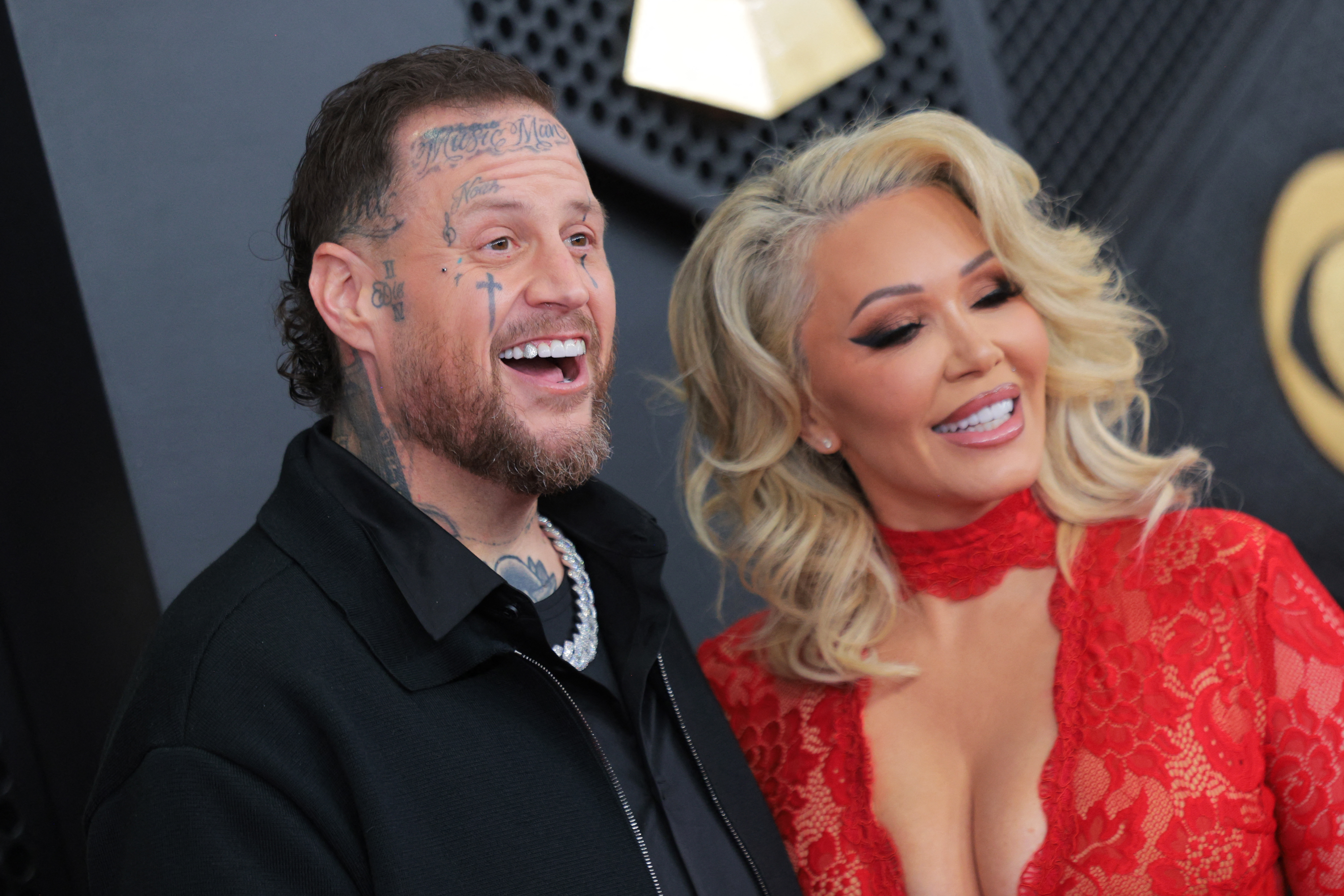 Jelly Roll and Bunnie Xo arriving at the 68th Annual Grammy Awards at Crypto.com Arena in Los Angeles