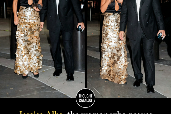 Jessica Alba, the Woman Who Proves Millennials Don’t Age, Wore a Gold Sequin Dress to Taylor Swift’s Wedding Alongside Danny Ramirez