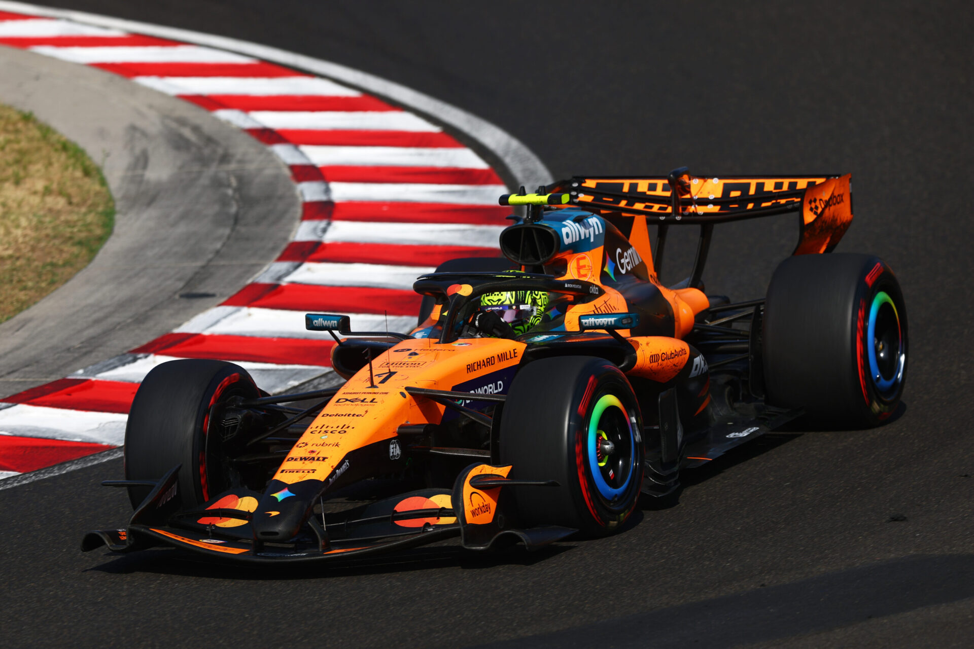 Lando Norris Won the Hungarian Grand Prix After a Backmarker Rammed His Teammate Off the Road