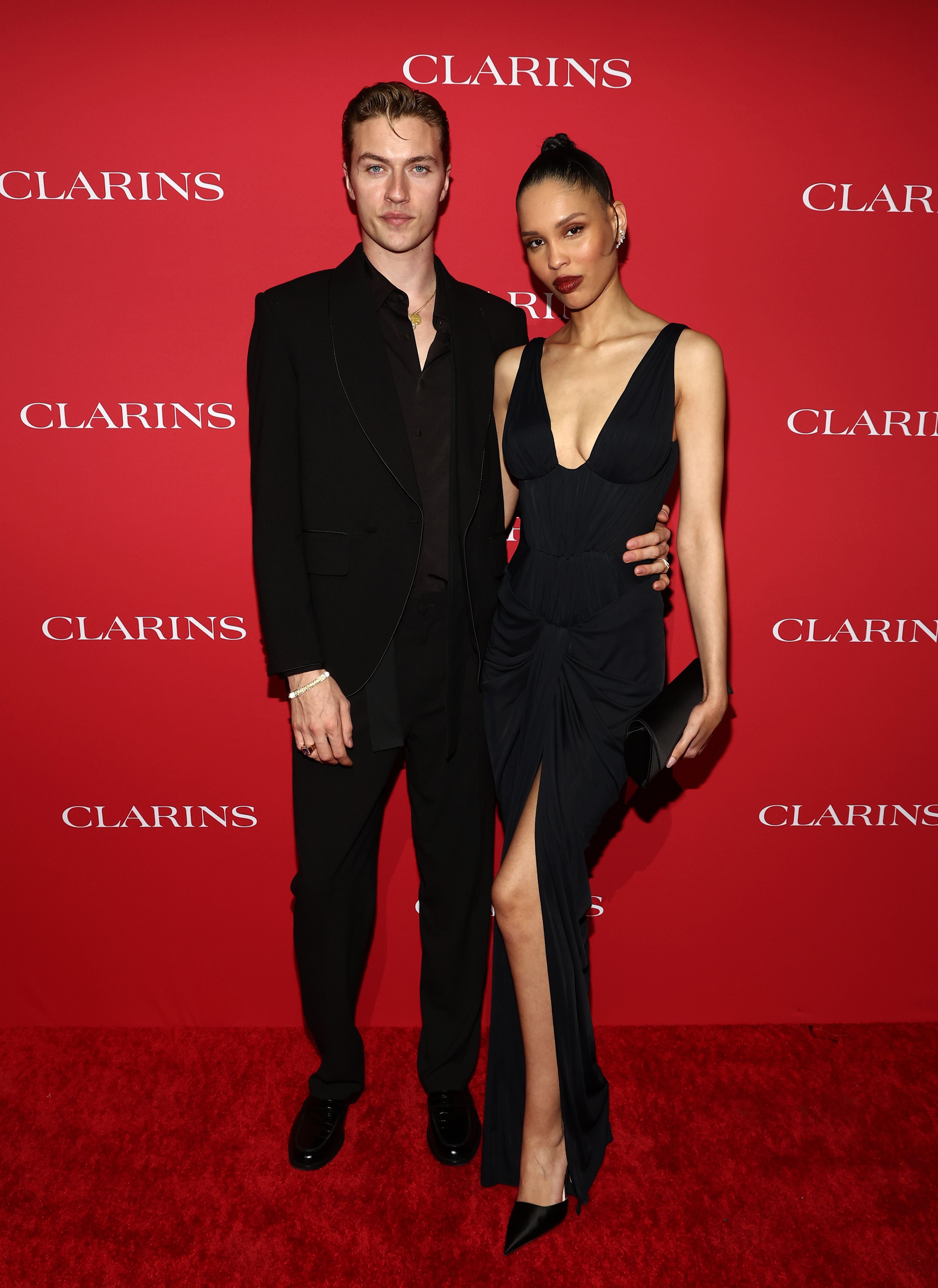 Lucky Blue Smith and Nara Smith standing together at the Academy Museum of Motion Pictures in Los Angeles