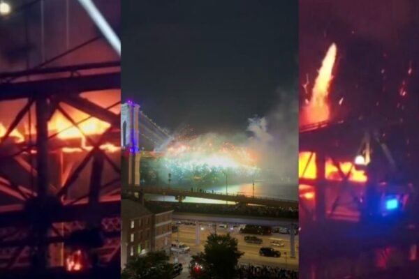 BREAKING: Brooklyn Bridge Bursts into Flames in Multiple Places During Macy’s July 4th Fireworks Show (VIDEOS)