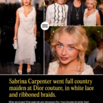 Sabrina Carpenter Went Full Country Maiden at Dior Couture, in White Lace and Ribboned Braids sabrina-carpenter-went-full-country-maiden-at-dior-couture-in-white-lace-and-rib-2