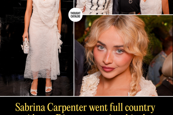 Sabrina Carpenter Went Full Country Maiden at Dior Couture, in White Lace and Ribboned Braids