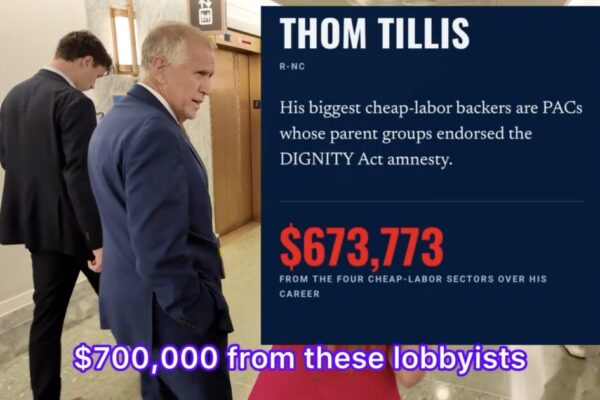 RINO Thom Tillis SNAPS at Reporter When Confronted If Donor Money from Industries Using Cheap Illegal Labor Influenced His Vote Against the SAVE America Act
