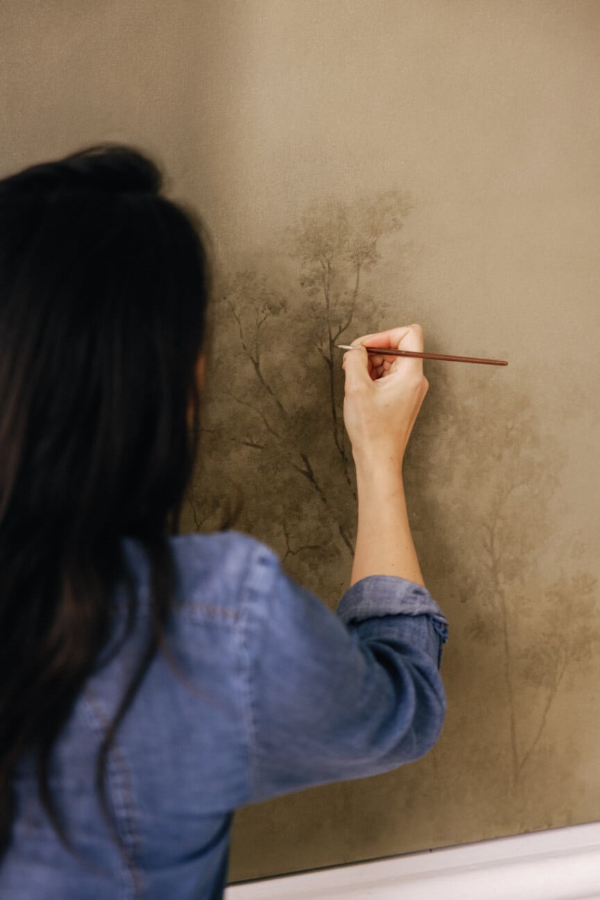 social media positivity woman painting