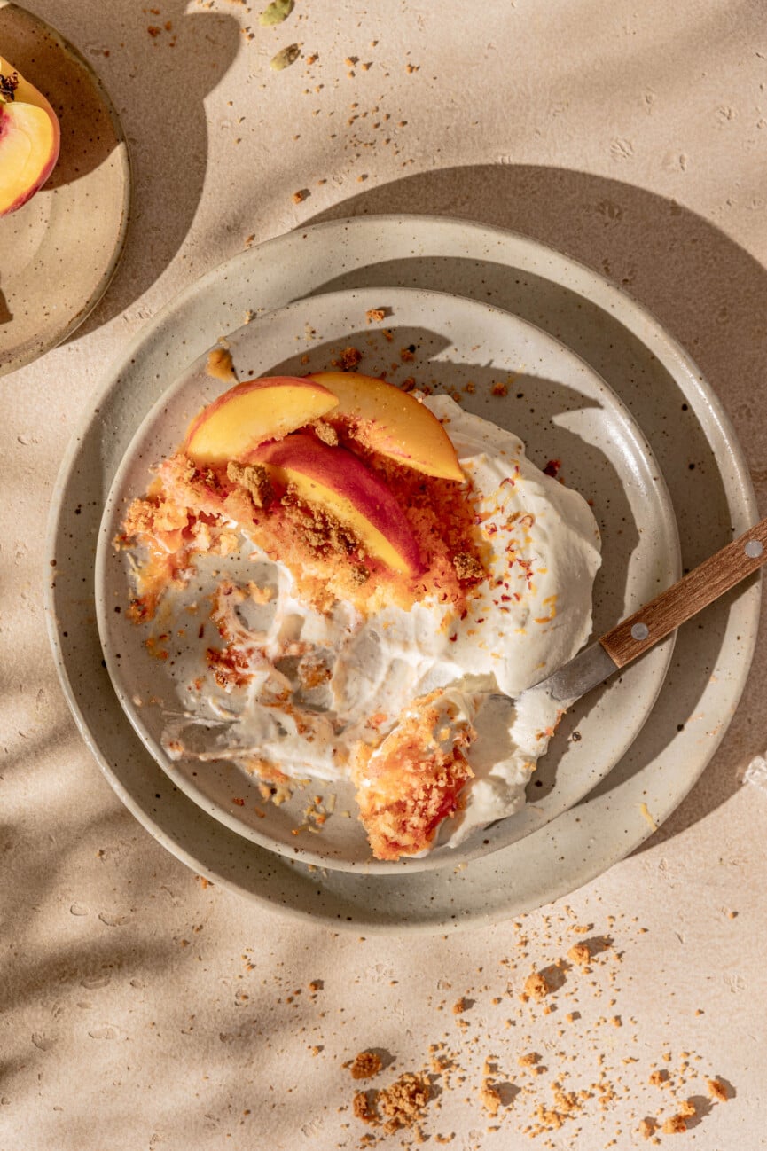 summer frozen peach and cream