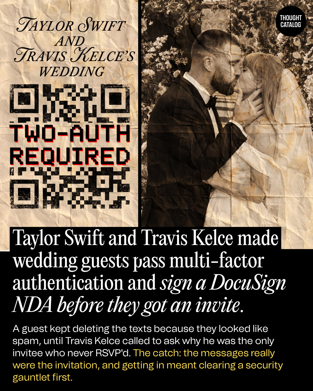Taylor Swift and Travis Kelce Made Wedding Guests Pass Multi-Factor Authentication and Sign a Docusign NDA Before They Got an Invite