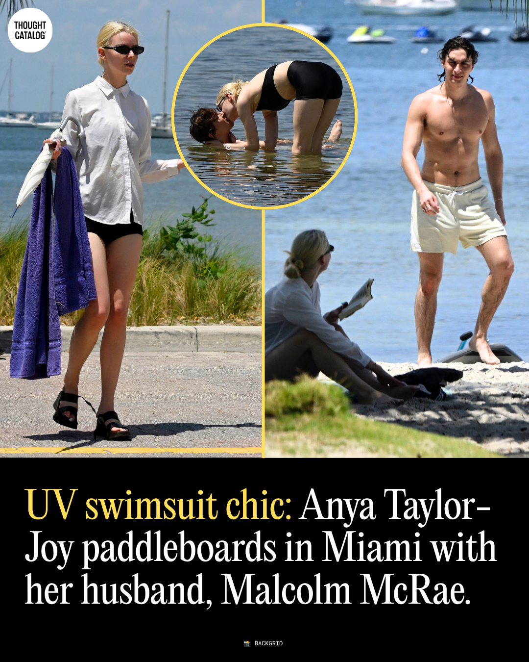 UV Swimsuit Chic: Anya Taylor-Joy Paddleboards in Miami With Her Husband, Malcolm McRae