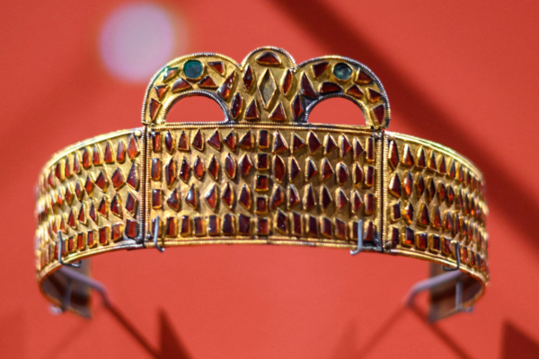 Crown of Kerch: A 1,600-year-old gold, gem-studded diadem found in the grave of a Hun noblewoman