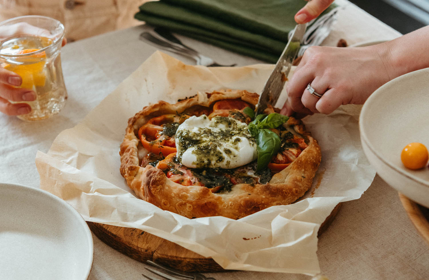 Heirloom Tomato and Burrata Galette