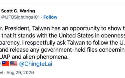 Can you help me in asking the Taiwan president to release the UFO/alien files held by Taiwan gov and military?