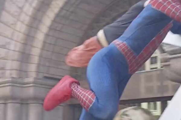 A Man in a Full Spider-Man Costume Jumped on Far-Right Activist Jake Lang’s Truck in Minneapolis, and the Internet Turned Him Into a Folk Hero