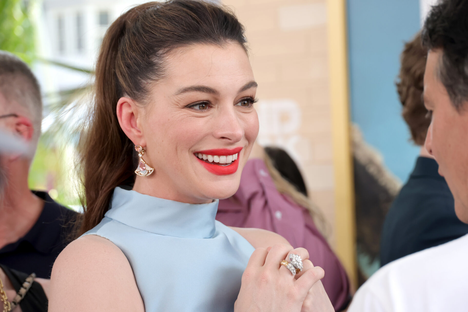 Anne Hathaway at the Warner Bros. "The End of Oak Street" world premiere in Burbank, California