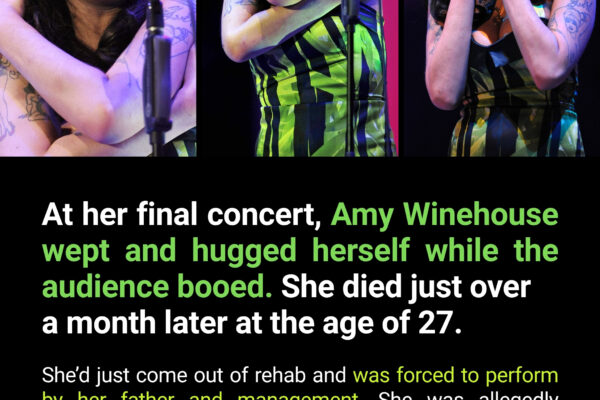 At Her Final Concert, Amy Winehouse Wept and Hugged Herself While the Audience Booed