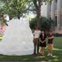 Controlled crumples give inflatable membranes multiple stable shapes for adaptable designs