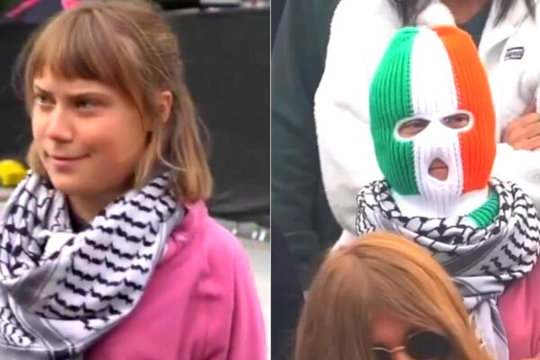 WATCH: Weird Greta Thunberg Wearing Keffiyeh and Balaclava, Trying To Escape Fans’ Attention at Pro-Palestine Festival