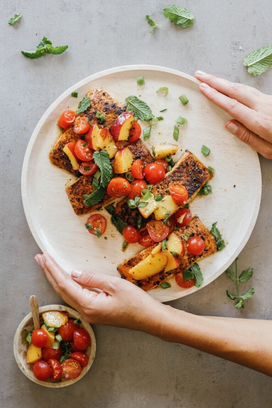 grilled salmon peach salsa_quick summer dinners