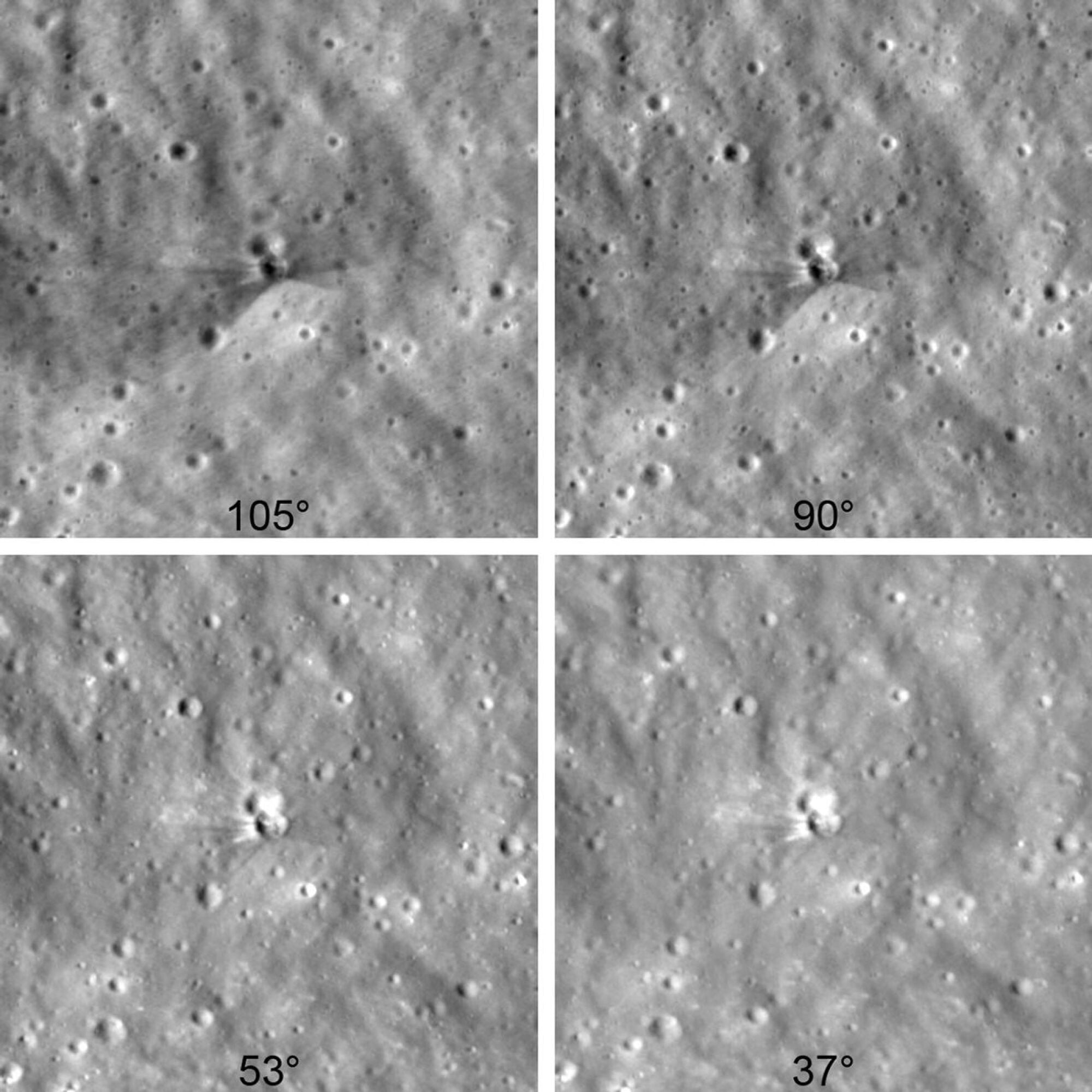Revealing the surroundings of the moon crater