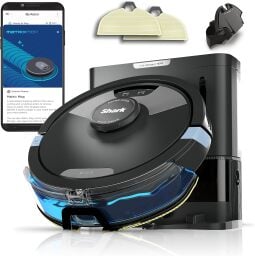 Shark Matrix 2-in-1 robot vacuum with docking station, phone, and accessories