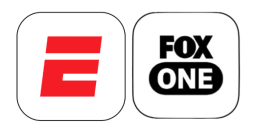ESPN and Fox One app logos side by side