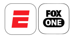 ESPN and Fox One app logos side by side