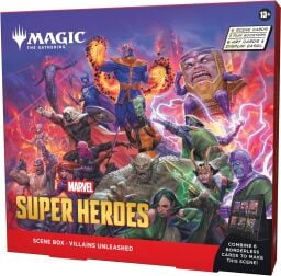 The Magic: The Gathering Marvel Super Heroes 'Villains Unleashed' Scene Box on a white background