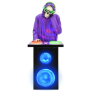 the Haunted Living 5.7-ft Motion Activated Bluetooth DJ Lighted Skeleton Animatronic