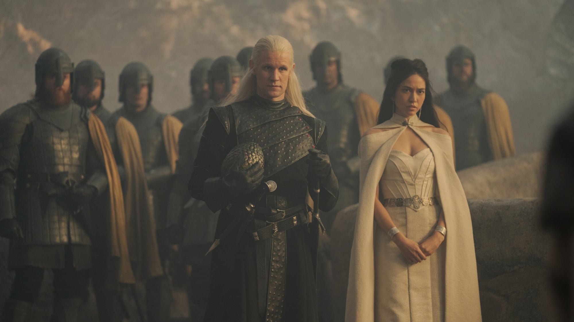 Mysaria (Sonoya Mizuno) and Daemon (Matt Smith) in "House of the Dragon."